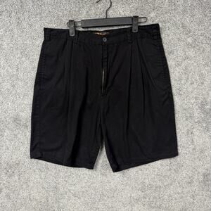 Vintage 90s 212 Degrees Chino Shorts Mens 35x8 Black Pleated Skater Streetwear